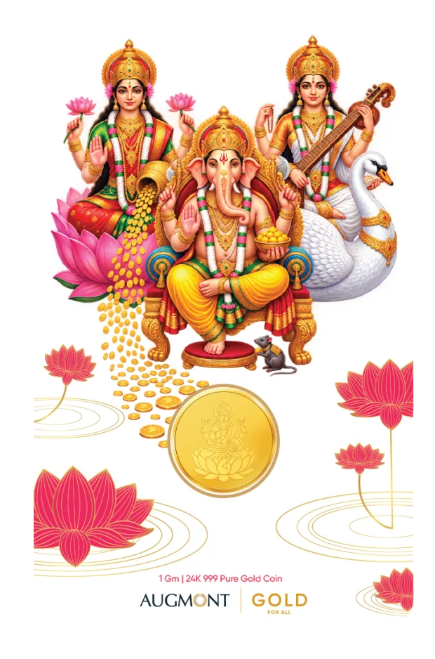 Dhan Labh coin pack with Lakshmi, Ganesh and Saraswati